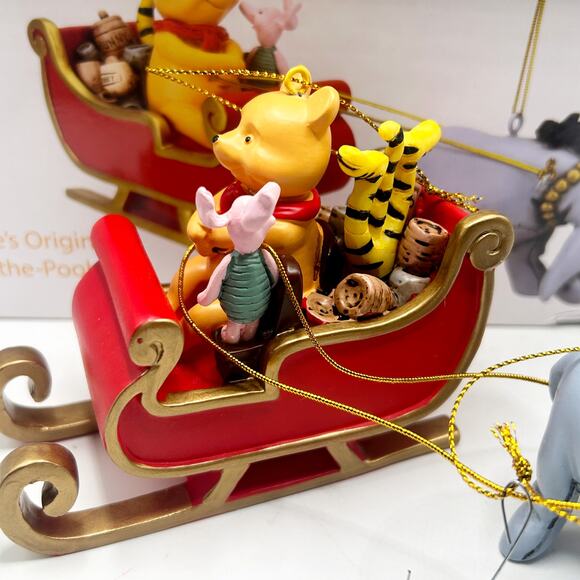 Tree Buddees Winnie the Pooh Sleigh Eeyore Piglet 2pcs Large Christmas Ornament - Picture 5 of 8